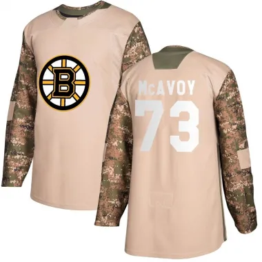 Camo Men's Charlie McAvoy Authentic Boston Bruins Veterans Day Practice Jersey