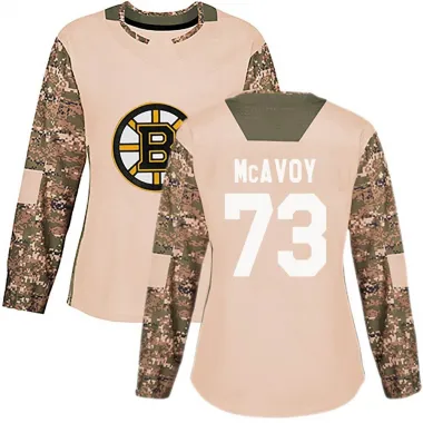 Camo Women's Charlie McAvoy Authentic Boston Bruins Veterans Day Practice Jersey